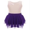 Jhaoyu Girls Figure Skating Dress Sleeveless Sequin Mesh Spliced Ballet Dance Stage Performance Competition Costume Dark Purple&Light Purple 14 Years view 4