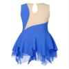Jhaoyu Girls Figure Skating Dress Sleeveless Sequin Mesh Spliced Ballet Dance Stage Performance Competition Costume Blue A 12 Years view 2