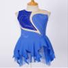 Jhaoyu Girls Figure Skating Dress Sleeveless Sequin Mesh Spliced Ballet Dance Stage Performance Competition Costume Blue A 12 Years view 3