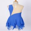 Jhaoyu Girls Figure Skating Dress Sleeveless Sequin Mesh Spliced Ballet Dance Stage Performance Competition Costume Blue A 12 Years view 4
