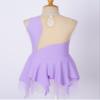 Jhaoyu Girls Figure Skating Dress Sleeveless Sequin Mesh Spliced Ballet Dance Stage Performance Competition Costume Purple A 10 Years view 4