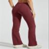 Willit Women's Fleece Lined Pants Yoga Bootcut Thermal Winter Pants High Waisted Flare Leggings Water Resistant Wine Red M view 2