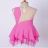 Jhaoyu Girls Figure Skating Dress Sleeveless Sequin Mesh Spliced Ballet Dance Stage Performance Competition Costume Rose Pink A 12 Years view 4