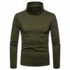 Pohullan Men's Sweaters Turtleneck Plain Stretch Kintted Pullovers Basic Tops Slim Fit Mens Sweater Black L view 2
