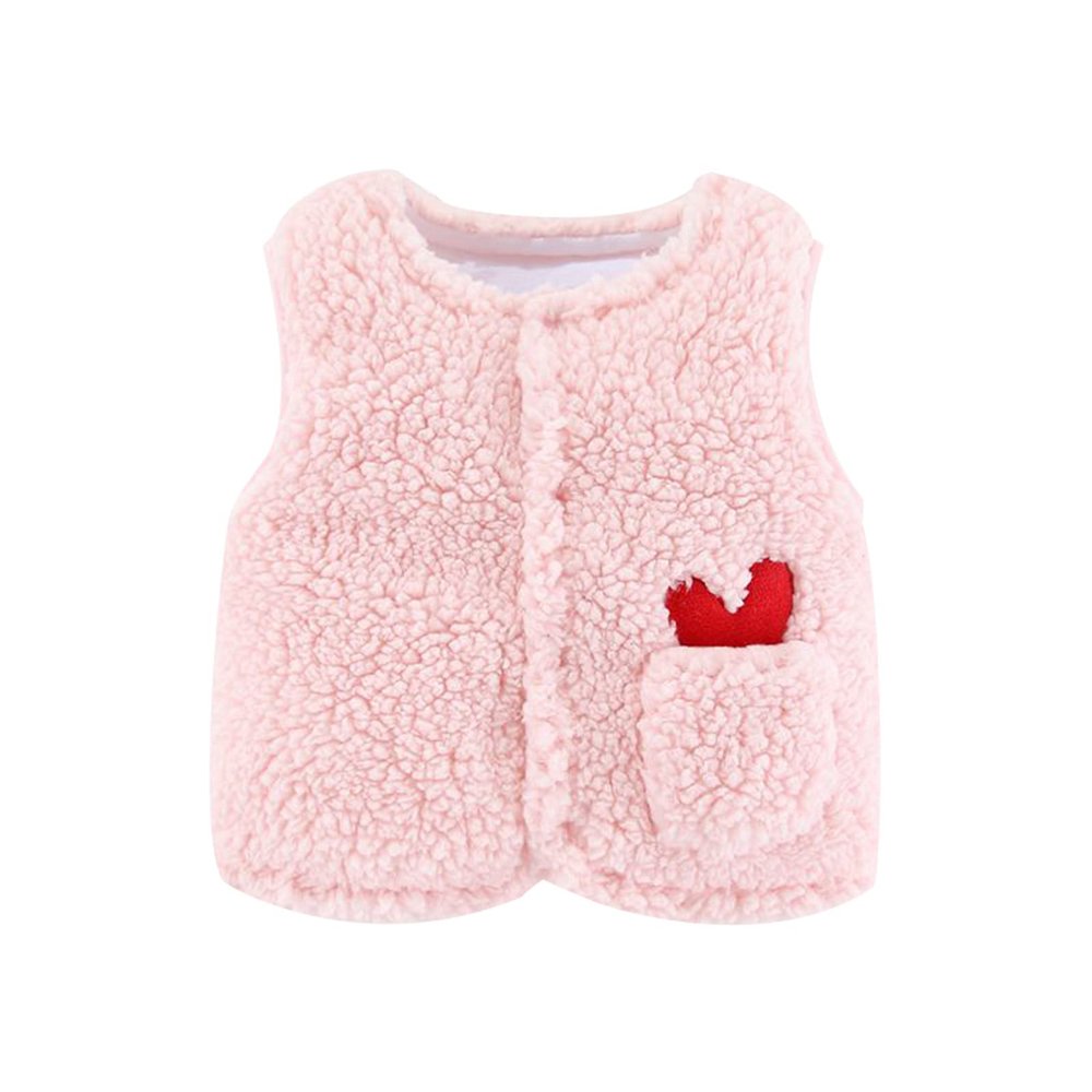 Toddler Baby Girls Boys Warm Vest Coat Fleece Jacket Zipper Warm Jacket Fall Winter Warm Outerwear (Pink, 12-18 Months)