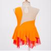 Jhaoyu Girls Figure Skating Dress Sleeveless Sequin Mesh Spliced Ballet Dance Stage Performance Competition Costume Orange A 12 Years view 4