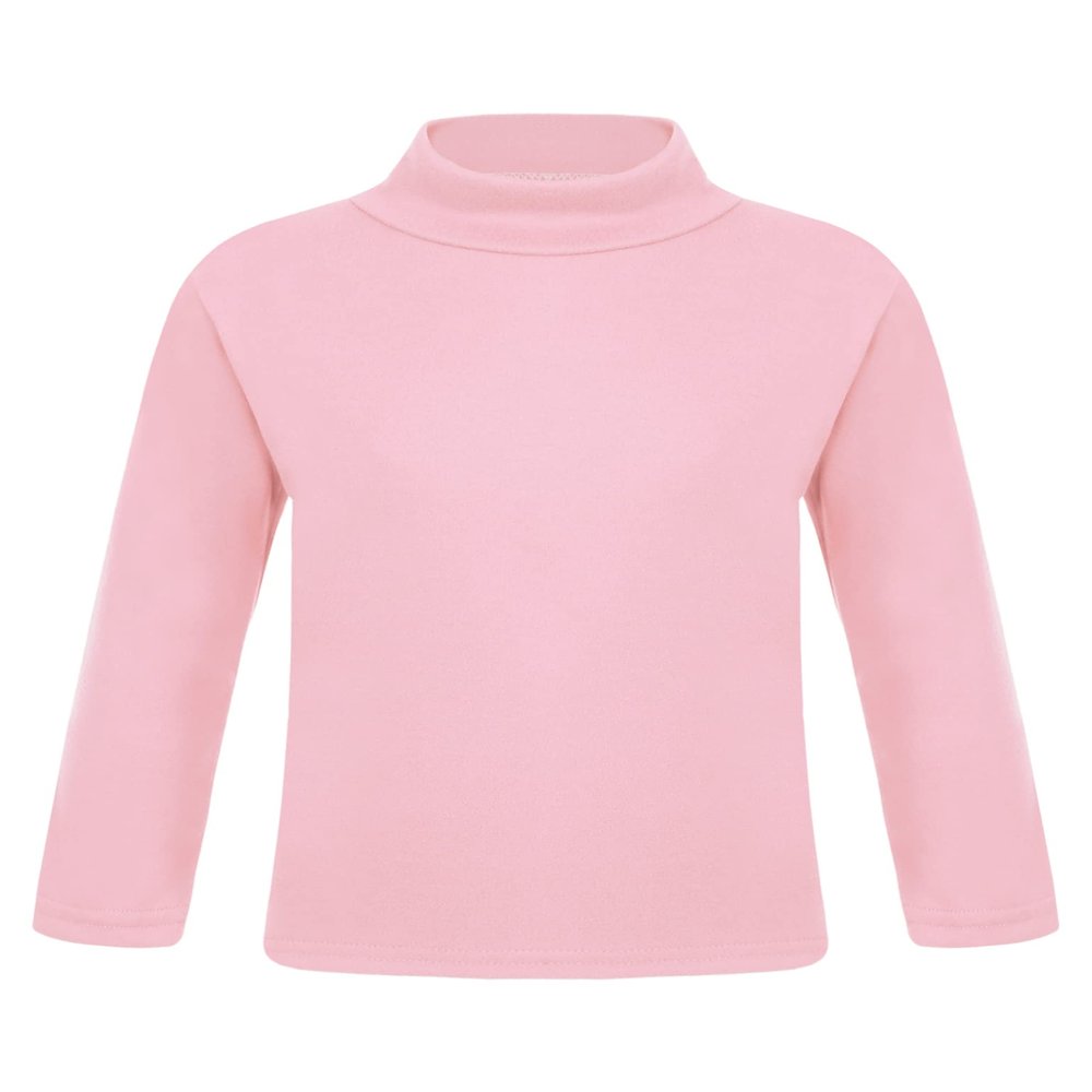 Loodgao Kids Boys Girls Thermal Underwear Turtleneck T-Shirts Long Sleeve Base Layer Tops Pink 9-10