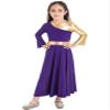 FEESHOW Girls Metallic Cross Liturgical Praise Dance Dress Lyrical Dancewear Color Block Full Length Robe Worship Purple 10 Years view 4