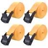 TRIWONDER Cinch Tie Down Strap Lashing Straps Heavy Duty Nylon Straps with Cam Buckles for Cargo, Trucks, Boat, Motorcycle,SUP, Kayak, Canoe, Trailer (2m, Yellow - 4 Pack) view 1