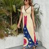 Ohio State Flag Women's Long Dress Sleeveless Swing Maxi Sundress High Waist view 2
