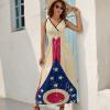 Ohio State Flag Women's Long Dress Sleeveless Swing Maxi Sundress High Waist view 4
