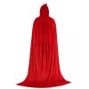 cdar Christmas CloakHooded Cloak Velvet Cape with Hood Long Reversible for Christmas Cosplay Costumes Unisex Red 70cm view 1