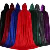 cdar Christmas CloakHooded Cloak Velvet Cape with Hood Long Reversible for Christmas Cosplay Costumes Unisex Red 70cm view 2