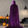cdar Christmas CloakHooded Cloak Velvet Cape with Hood Long Reversible for Christmas Cosplay Costumes Unisex Red 70cm view 4