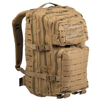 BaHoki Essentials Large Size Tactical Backpack - Military Rucksack with Molle Bags - Ventilated Mesh Adjustable Bag (Tan)