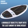 RONIX Flyweight Skimmer Wakesurf Board for Men & Women | Lightweight Thin Profile Skim Style Shape with EVA Traction Pad, Sharp Rail & Tail Rocker | Great for Advanced Riders, Glacier White/Navy, 4'2 view 2