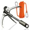 QUADPALM Grappling Hook and Orange Rope 10M (32ft) - Multifunctional Heavy Duty Survival Hook - 2 Locking carabiners - 4 Stainless Steel Folding Claws - Survival Gear - Outdoors Climbing Hiking Gear view 1
