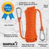 QUADPALM Grappling Hook and Orange Rope 10M (32ft) - Multifunctional Heavy Duty Survival Hook - 2 Locking carabiners - 4 Stainless Steel Folding Claws - Survival Gear - Outdoors Climbing Hiking Gear view 2