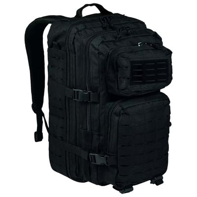 BaHoki Essentials Large Size Tactical Backpack - Military Rucksack with Molle Bags - Ventilated Mesh Adjustable Bag (Black)