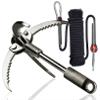 QUADPALM Grappling Hook and Black Rope 10M (32ft) - Multifunctional Heavy Duty Survival Hook - 2 Locking carabiners - 4 Stainless Steel Folding Claws - Survival Gear - Outdoors Camping Hiking view 1