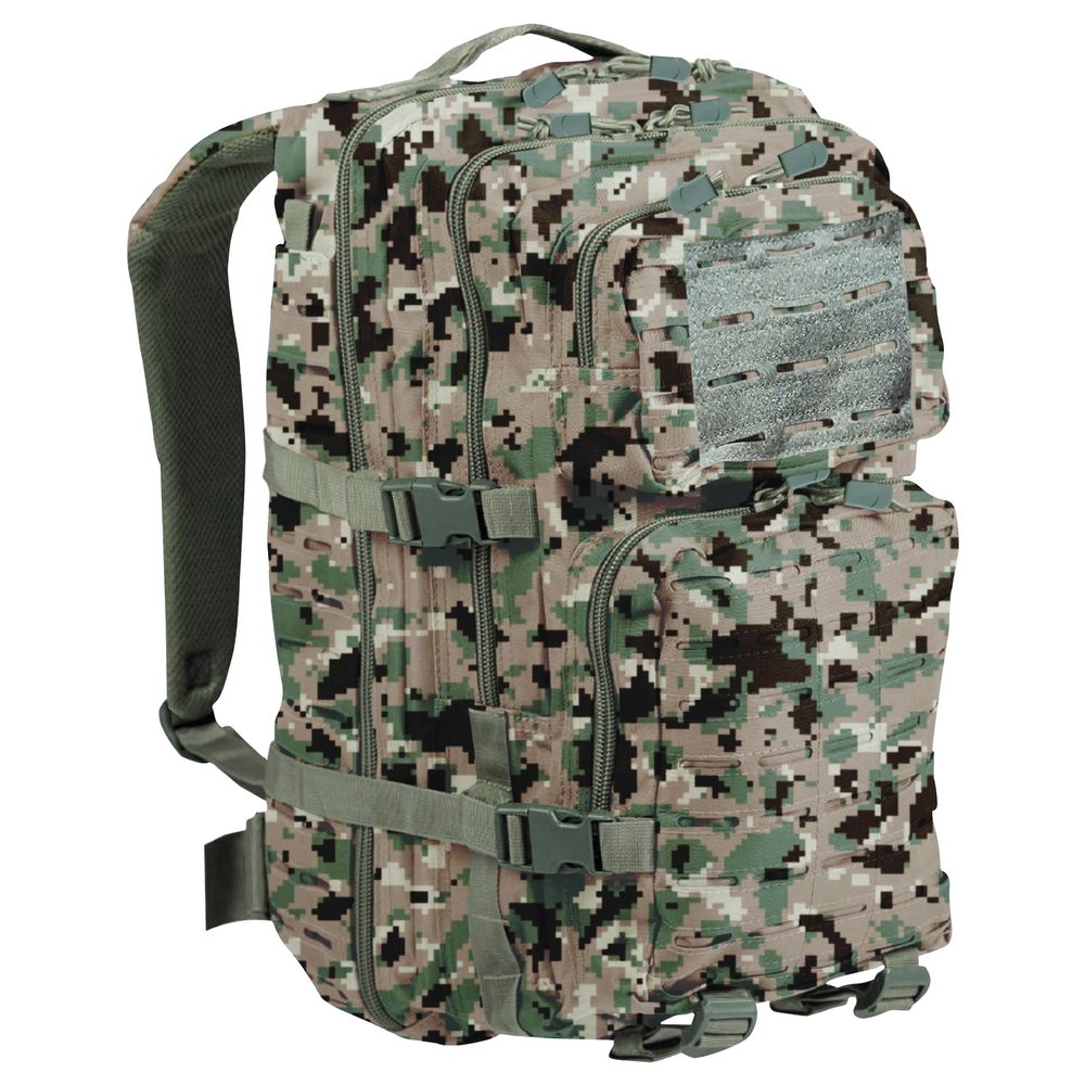 BaHoki Essentials Large Size Tactical Backpack - Military Rucksack with Molle Bags - Ventilated Mesh Adjustable Bag (Woodland Digital)