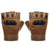 BaHoki Essentials Fingerless Training Gloves - Neoprene Material with Non Slip Fabric Palm Grip - Climbing Gloves (Tan, Medium) view 1