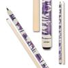 Action VAL37 Value Series Pool Cue - 58" Cue - Hard Maple Shaft with 13mm Boar Skin Tip - Gloss White with Purple Splatter, 18oz