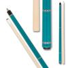 Action VAL39 Value Series Pool Cue - 58" Cue - Hard Maple Shaft with 13mm Boar Skin Tip - Glossy Teal with Black, Silver and Royal Blue Checkered Rings, 21oz view 1