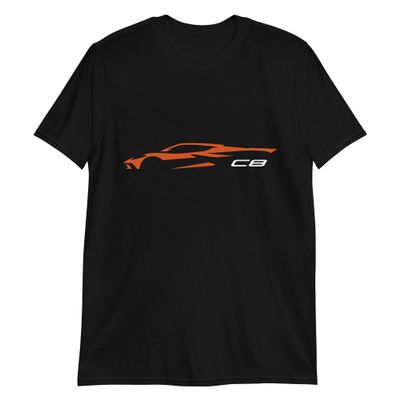 2022 2023 'Vette C8 Outline Silhouette Sebring Amplify Orange Vette T-Shirt