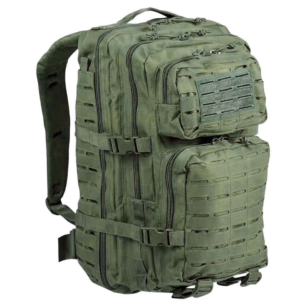 BaHoki Essentials Large Size Tactical Backpack - Military Rucksack with Molle Bags - Ventilated Mesh Adjustable Bag (Green)