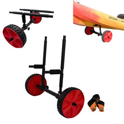 COR Surf Adjustable Paddleboard and Kayak Cart | Multifunctional 3-in-1 Kayak or SUP Transport Dolly Easily Adjusts for Any Sized SUP or Kayak with Scupper Plug Holes | Free Tie Down Straps Included