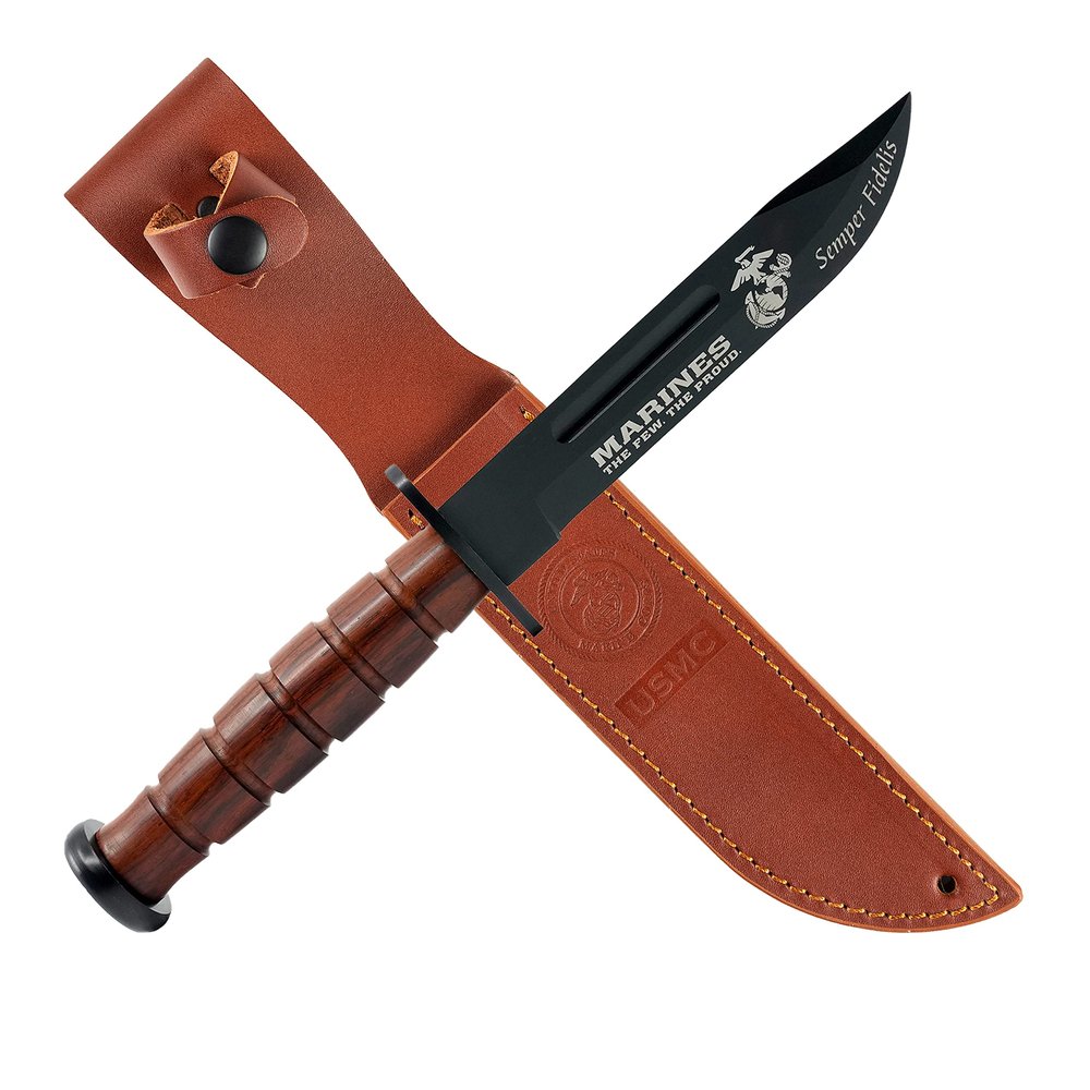 Military Gift Shop USMC Full Size Marine Corps USMC Fighting Knife | Disabled Veteran Owned SMALL Business | USMC Large Fignting Knife