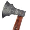 Ragnild FWM Viking Style Handmade Damascus Axe with Wood and Inlaid Brass Handle view 1