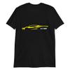 2023 'Vette C8 Outline Silhouette Accelerate Yellow 8th Gen Vette T-Shirt view 1