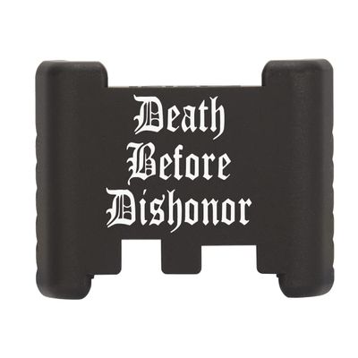NDZ Performance Aluminum Slide Racker Back Plate for Glock 43 43X 48  Improved Slide Grip, Laser Engraved, Black  Death Before Dishonor