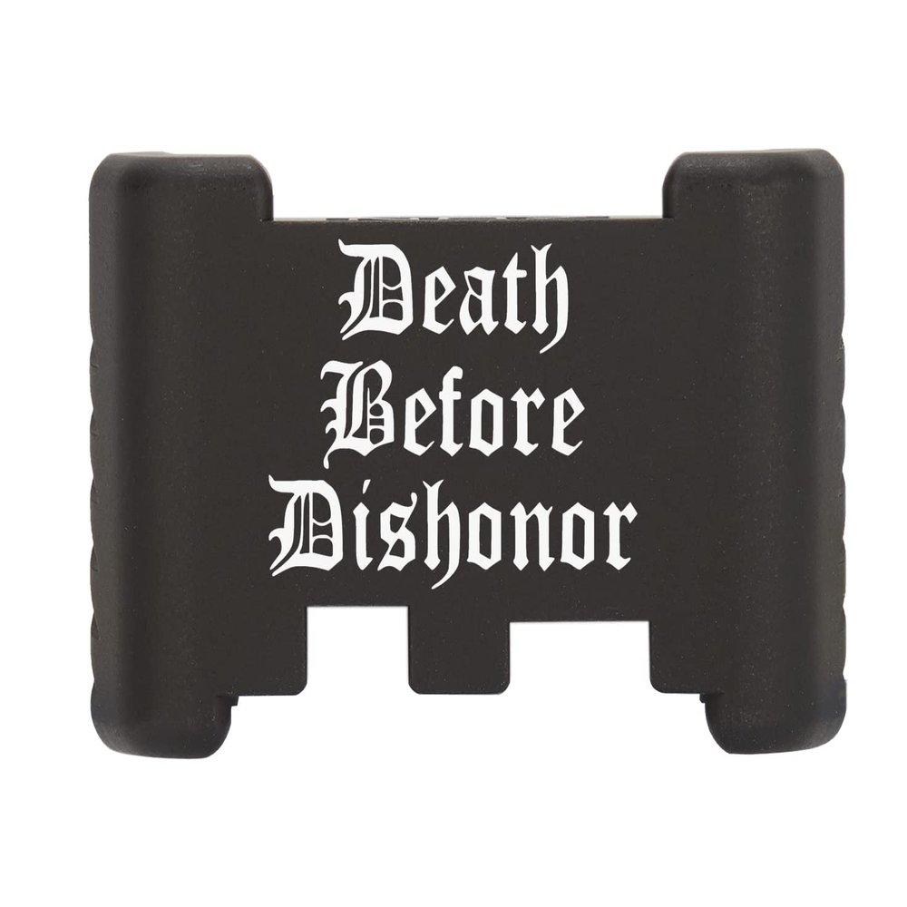NDZ Performance Aluminum Slide Racker Back Plate for Glock 43 43X 48  Improved Slide Grip, Laser Engraved, Black  Death Before Dishonor