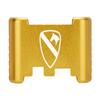 NDZ Performance Aluminum Slide Racker Back Plate for Glock 43 43X 48  Improved Slide Grip, Laser Engraved, Gold  US Army 1st Cavalry view 1