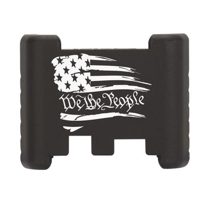 NDZ Performance Aluminum Slide Racker Back Plate for Glock 43 43X 48  Improved Slide Grip, Laser Engraved, Black  US Flag We The People