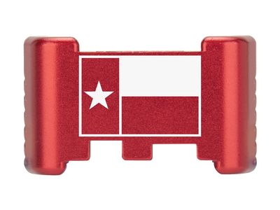 NDZ Performance Aluminum Slide Racker Back Plate for Glock 43 43X 48  Improved Slide Grip, Laser Engraved, Red  Texas State Flag