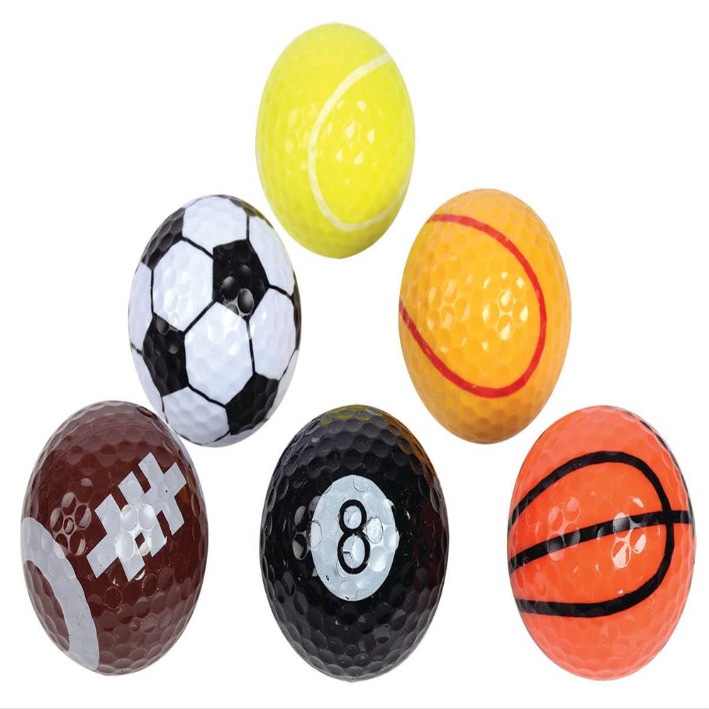 6-Pack Funny Novelty Assorted Sports Themed Golf Balls for Men  Great Golf-Themed Gag Gifts for Dads, Husbands, Boyfriends  Perfect for Fathers Day, Birthdays, Retirement, or White Elephant