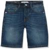 Calvin Klein Boys' Relaxed Fit Denim Shorts, 5-Pocket Style, Zipper Fly & Button Closure, Austin Dark, 4 view 1