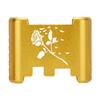NDZ Performance Aluminum Slide Racker Back Plate for Glock 43 43X 48  Improved Slide Grip, Laser Engraved, Gold  Rose Swoosh Petals view 1