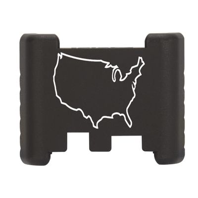 NDZ Performance Aluminum Slide Racker Back Plate for Glock 43 43X 48  Improved Slide Grip, Laser Engraved, Black  US Country Outline