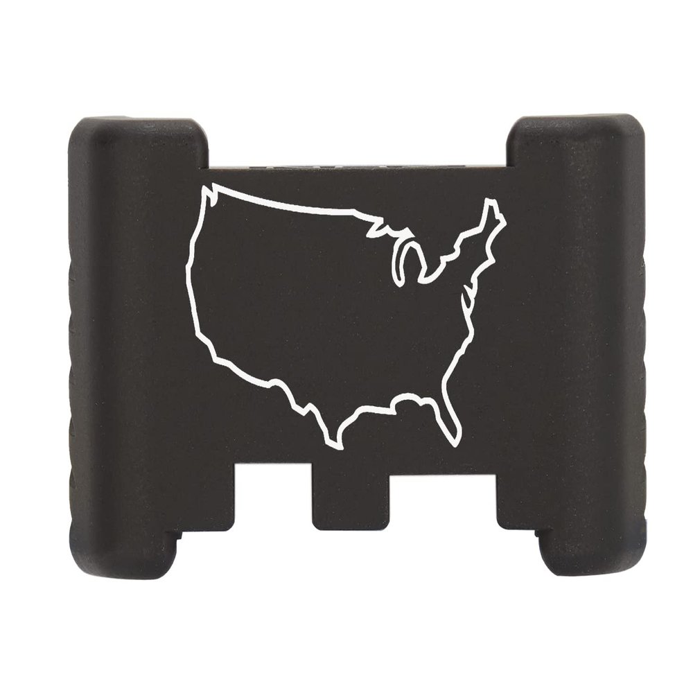 NDZ Performance Aluminum Slide Racker Back Plate for Glock 43 43X 48  Improved Slide Grip, Laser Engraved, Black  US Country Outline