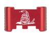 NDZ Performance Aluminum Slide Racker Back Plate for Glock 43 43X 48  Improved Slide Grip, Laser Engraved, Red  Don't Tread On Me Snake Only view 1