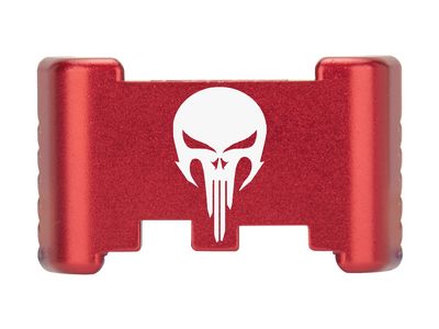 NDZ Performance Aluminum Slide Racker Back Plate for Glock 43 43X 48  Improved Slide Grip, Laser Engraved, Red  NDZ Skull 2
