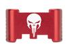 NDZ Performance Aluminum Slide Racker Back Plate for Glock 43 43X 48  Improved Slide Grip, Laser Engraved, Red  NDZ Skull 2 view 1