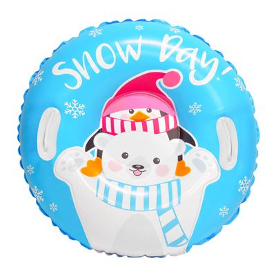 CocoNut Outdoor- 32 Inflatable Bear & Penguin Snow Ring- Snow Day Heavy Duty Snow Sled with Sturdy Handles for Kids, Teens and Adults-Cold Resistant Toboggan -Lightweight Tube for Boys and Girls