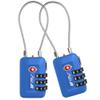 TSA Accepted Luggage Travel Lock, Set-Your-Own Combination Lock for School Gym Locker, Luggage Suitcase Baggage Locks, Filing Cabinets, Toolbox, Case (Blue, 2 Pack) view 1