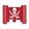 NDZ Performance Aluminum Slide Racker Back Plate for Glock 43 43X 48  Improved Slide Grip, Laser Engraved, Red  Skull and Crossbones Jolly Roger view 1